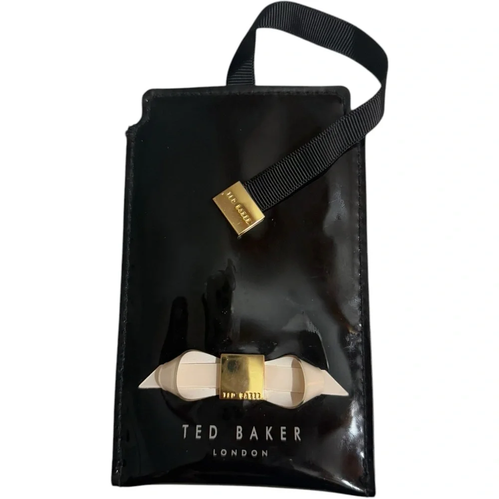 Ted Baker London Bow Patent Card Holder Black
